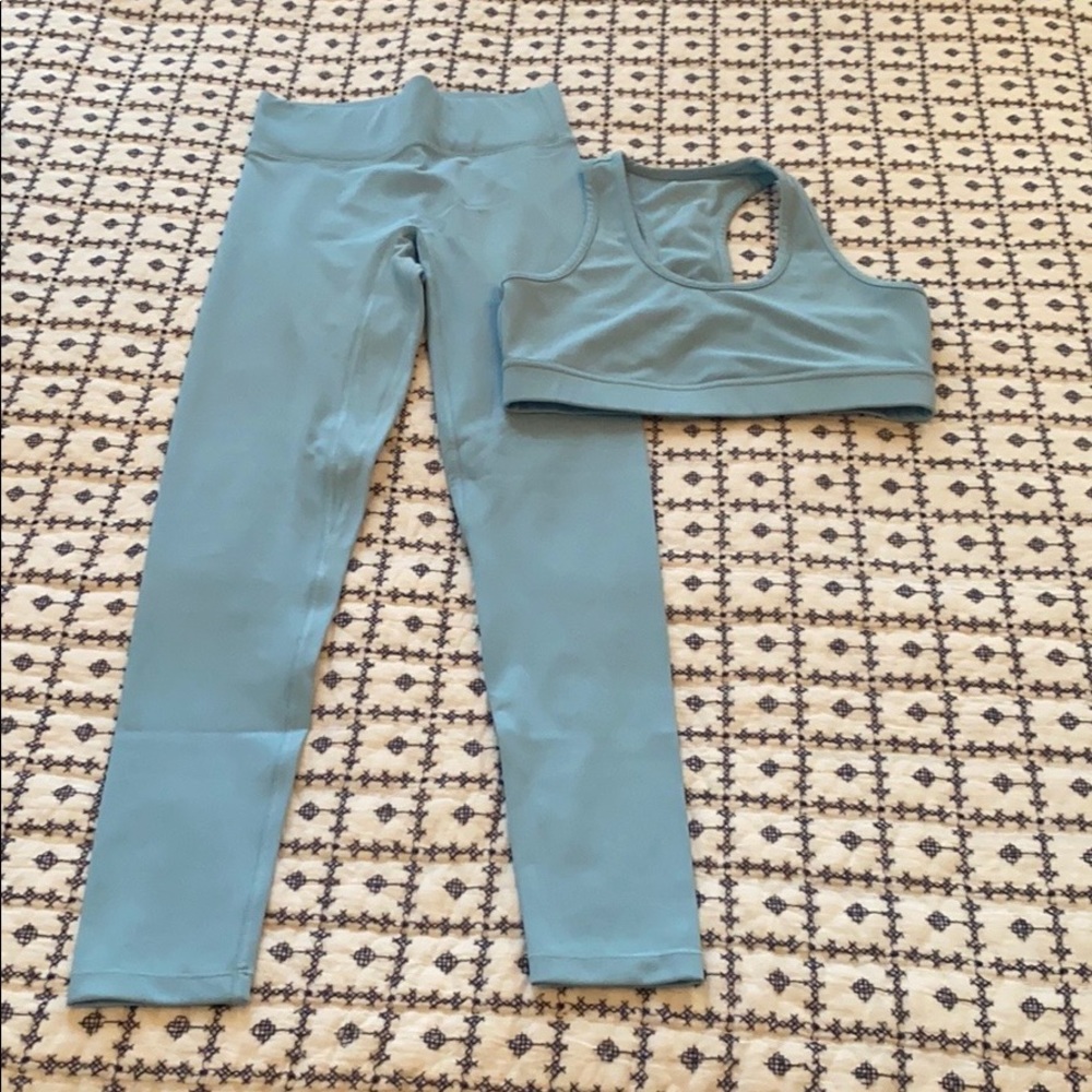 All Access Ice Blue Leggings And Matching Bra